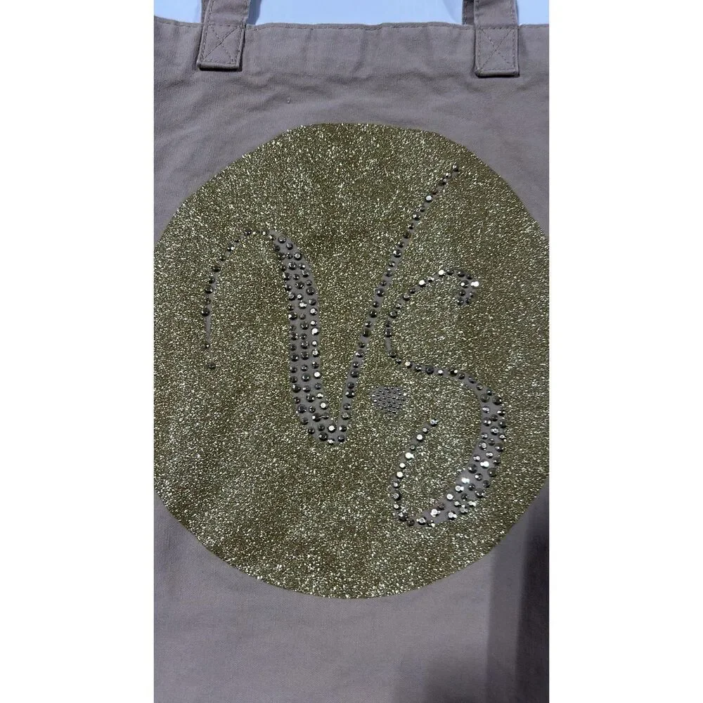 Victoria Secret Tote Bag Beige Canvas